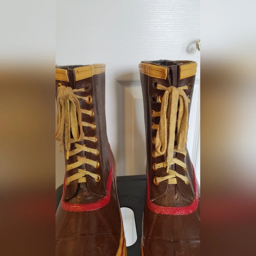 Stormers Steel Shank Men's Boots Weatherproof Felt Liner Size 8 Brown Red Trim